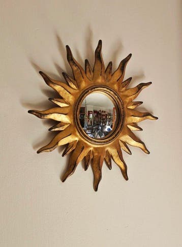 Wandspiegel- Heksenoog / Butler - Glas, Hars - Gouden