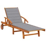 vidaXL Ligbed met kussen massief acaciahout, Tuin en Terras, Ligbedden, Verzenden, Nieuw