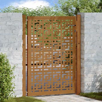 vidaXL Poort met kruisontwerp 100x125 cm weervast staal, Tuin en Terras, Tuinpoorten, Verzenden, Nieuw