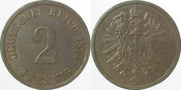 Duitsland 2 Pfennig 1874h vz- J 002, Verzenden