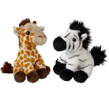 Ravensden safari knuffels - pluche - zebra & giraffe - 15, Kinderen en Baby's, Speelgoed | Knuffels en Pluche, Verzenden, Nieuw