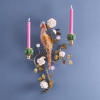 WERNS - Kaars wandlamp - 60 cm kaarsenwandlamp met papegaai,