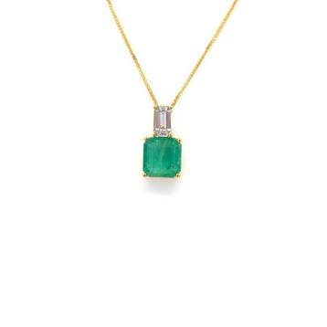 Ketting met hanger - 14 karaat Geel goud - 1.47ct. tw., Sieraden, Tassen en Uiterlijk, Antieke sieraden