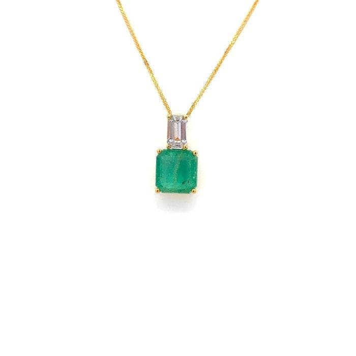 Ketting met hanger - 14 karaat Geel goud - 1.47ct. tw., Sieraden, Tassen en Uiterlijk, Antieke sieraden
