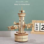ROKR Airplane & Control Tower – 3D Houten Muziekdoos (AMK41), Verzenden, Nieuw
