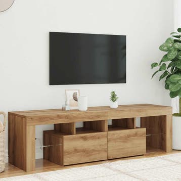 vidaXL Tv-meubel met LED 140x36,5x40 cm bewerkt hout, Huis en Inrichting, Kasten | Televisiemeubels, Verzenden, Nieuw, Overige houtsoorten