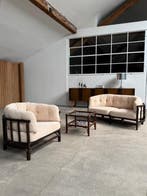 Zitgroep - Fluweel, Bamboe - Fauteuil, Bank & Salontafel