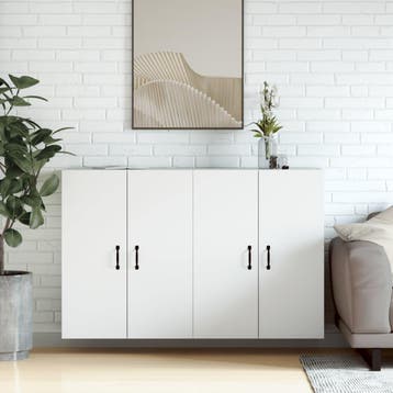 vidaXL Hangkasten 2 st bewerkt hout wit, Verzenden, Nieuw, Overige houtsoorten