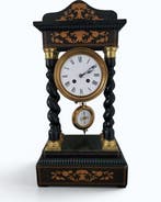 Klok - Hout, Messing - 1850-1900, Antiek en Kunst, Antiek | Klokken