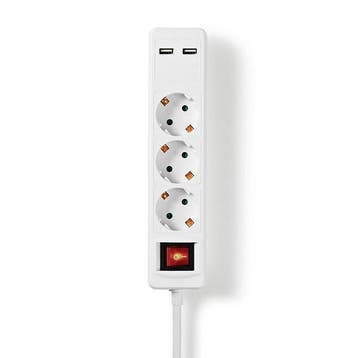 Stekkerdoos met USB | Nedis | 1.5 meter, Verzenden, Nieuw