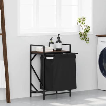 vidaXL Wasmand 1 vak met plank bruin eikenkleurig, Verzenden, Nieuw