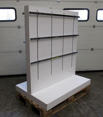 Display, Gondola, Rek, Stelling, B120 x D80 x H140 cm, wit, Gebruikt