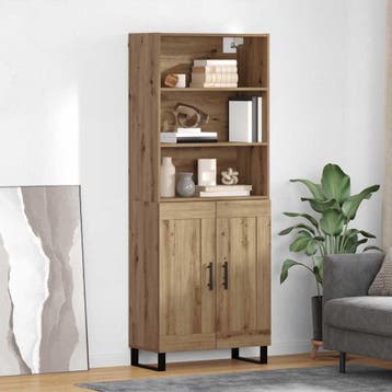 vidaXL buffetkast 2 st Artisan Eiken 69,5 x 34 x 180 cm, Minder dan 50 cm, Verzenden, Nieuw, Minder dan 100 cm
