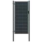 vidaXL Hekpoort PVC en staal 100x124 cm antraciet, Verzenden, Nieuw