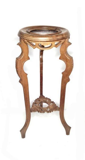 Bijzettafel - Hout, Marmer - Voetstuk