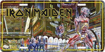 Iron Maiden - Somwhere in Time - USA Nummerplaat off. merch., Ophalen of Verzenden, Nieuw, Poster, Artwork of Schilderij