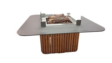 Suns Savona loungetafel 80x80 cm incl vuurpit + glas -, Nieuw