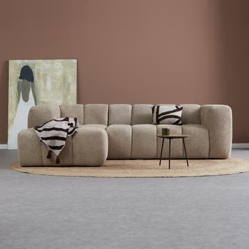*WOONWINKEL* Design Bank Beige Hoek Links, Verzenden, Nieuw