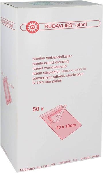 Eilandpleister Rudavlies - Steriel - Wit - 10 x 20 cm - 50, Verzenden, Nieuw