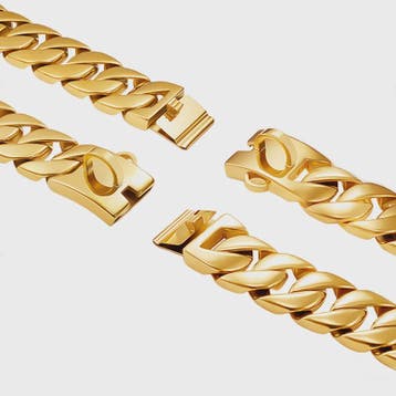 Gouden Hondenketting 32mm RVS - Stoere Halsband voor Grote R, Verzenden, Nieuw