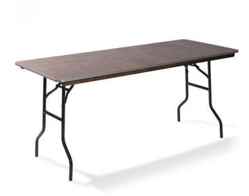 Diner Tafel Hout Recht | 183x76x76cm | Zwart-Hout, Verzenden, Nieuw in verpakking