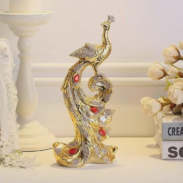 Luxe Gouden Pauwen Beeldjes - Creatieve Decoratie voor Woonk, Verzenden, Nieuw