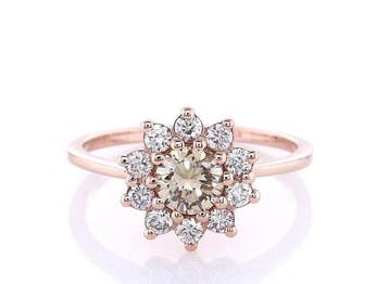 Zonder minimumprijs - Ring - 14 karaat Roségoud - 0.80ct., Nieuw