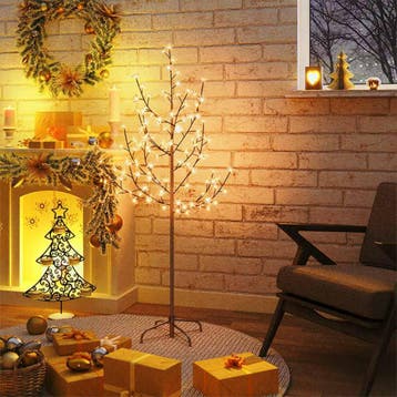 vidaXL Boom kersenbloesem 84 LEDs warmwit 120 cm, Verzenden, Nieuw