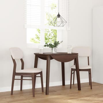 vidaXL Eetkamerstoelen met kussens 2 st massief hout rubber, Huis en Inrichting, Stoelen, Verzenden, Nieuw, Bruin