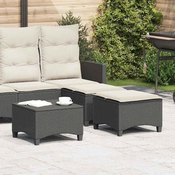 vidaXL Tuinkrukken met kussens 2 st 55x55x36 cm poly rattan, Tuin en Terras, Verzenden, Nieuw, Rotan