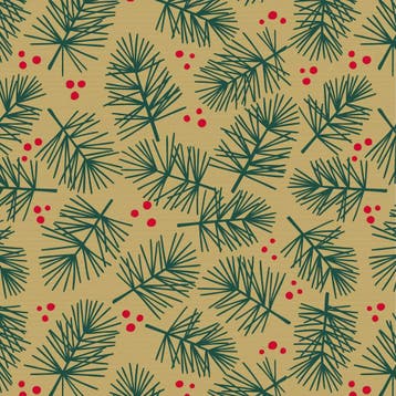 Inpakpapier Kerst Dennetakken - Breedte 50 cm - m lang -, Ophalen of Verzenden, Nieuw, Overige typen