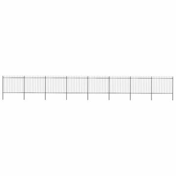 vidaXL Tuinhek met speerpunt staal 1339x150 cm zwart, Verzenden, Nieuw, IJzer, 2 meter of meer