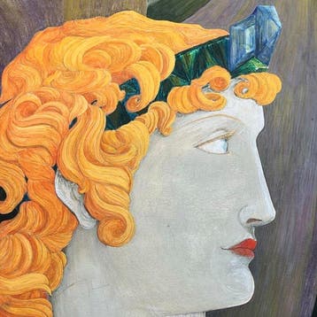 Franse school (XIX) - Portrait symboliste aux cheveux roux