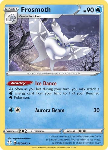Frosmoth 030/072 holo rare shining fates, Ophalen of Verzenden, Nieuw, Losse kaart, Foil