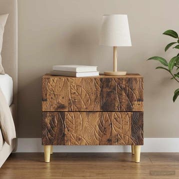 vidaXL Nachtkastje Oud hout 62 x 34,5 x 48 cm Bewerkt hout, Minder dan 45 cm, Verzenden, Nieuw, Minder dan 55 cm
