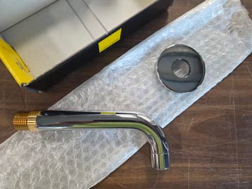 Inbouw Uitloop – Chroom – 14 cm – Rond – 1/2, Ophalen of Verzenden, Nieuw, Chroom, Bad