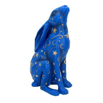 sculptuur, Lepus Hare Figurine – Celestial Blue Rabbit