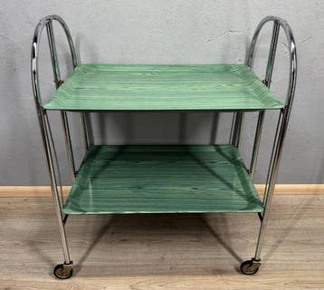 Serveerwagen - Metaal, Chroom, kunststof - Vintage