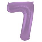 Folie Ballon cijfer 7 Metallic Paars 86 cm, Verzenden, Nieuw, Versiering, Verjaardag
