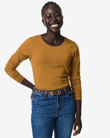 HEMA Dames T-shirt jersey essentials bruin 2 voor 24.99, Verzenden, Nieuw