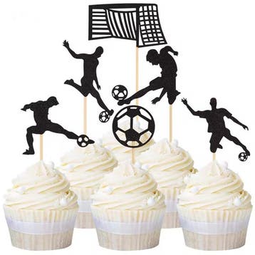 Voetbal taart of cupcake decoratie set, Verzenden, Nieuw, Overige typen