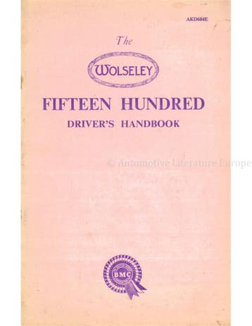 1960 WOLSELEY FIFTEEN HUNDRED INSTRUCTIEBOEKJE ENGELS