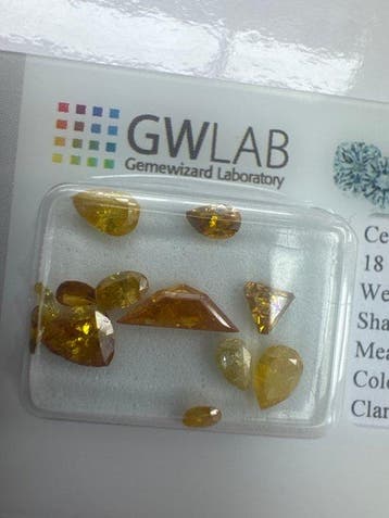 Zonder minimumprijs - 12 pcs Diamant (Natuurlijk gekleurd) -, Nieuw