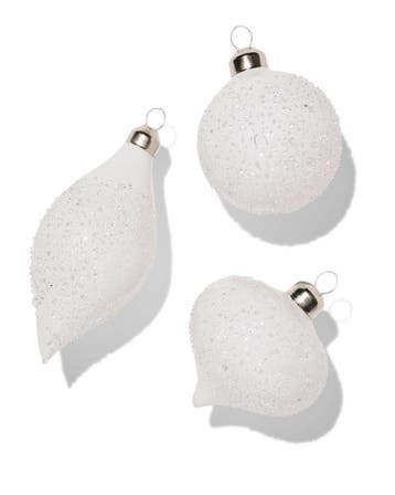 HEMA Kerstballen glas wit - 3 stuks, Verzenden, Nieuw