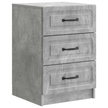 vidaXL Nachtkastje met lade Betongrijs 43 x 41 x 63,5 cm, Huis en Inrichting, Slaapkamer | Nachtkastjes, Minder dan 45 cm, Verzenden