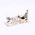 H. Looren de Jong - Paardenslede - Beeldje - .835 zilver, Antiek en Kunst