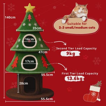 Kerstboom Kattenkrabpaal: Speelparadijs met Meerdere Verdiep, Verzenden, Nieuw