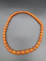 Vintage Oud Antiek Honing Baltisch Amber - Halsketting -