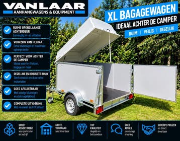 NIEUW XL Bagagewagen Gesloten aanhangwagen Camper aanhanger, Ophalen of Verzenden, Nieuw