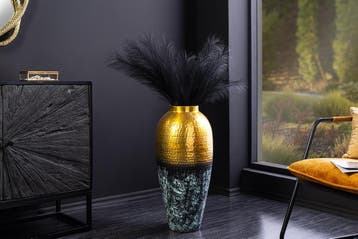 Handgemaakte decoratieve vaas ORIENT XL 75cm goudkleurig, Ophalen of Verzenden, Nieuw